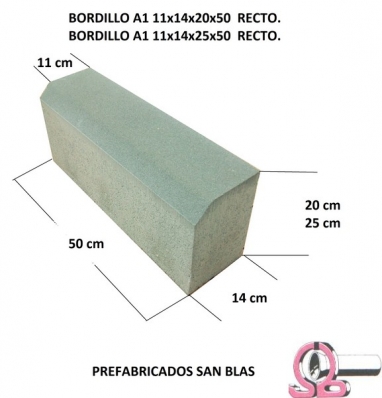Bordillo A1 11x14x20x50